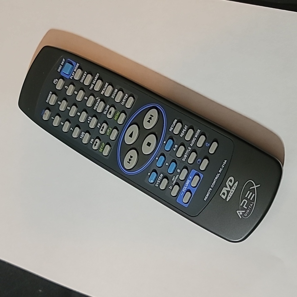 APEX DIGITAL RC-210A - AD500A DVD Player Remote Control "Tested WORKS"